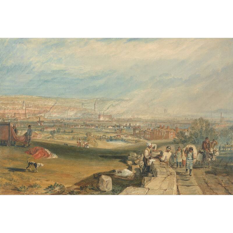 Leeds from Beeston Hill by JMW Turner Giclee Print Oil Painting Black